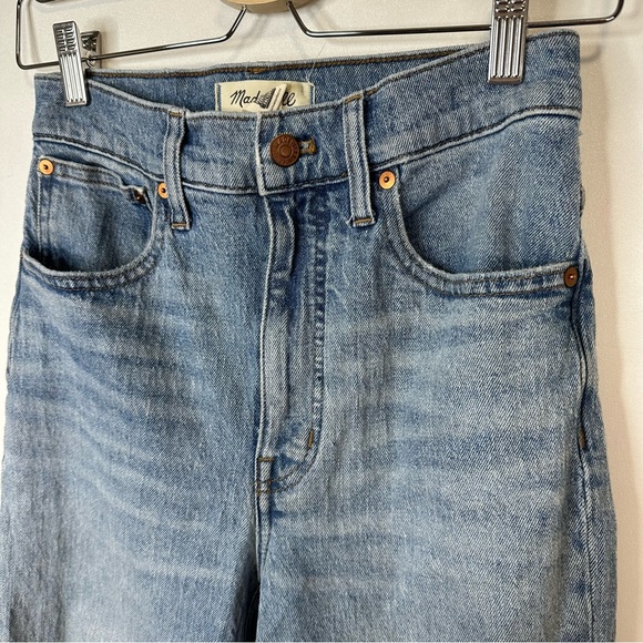Madewell The Perfect Vintage Straight Jean Distressed Raw Hem Denim Size 25 - Picture 4 of 10